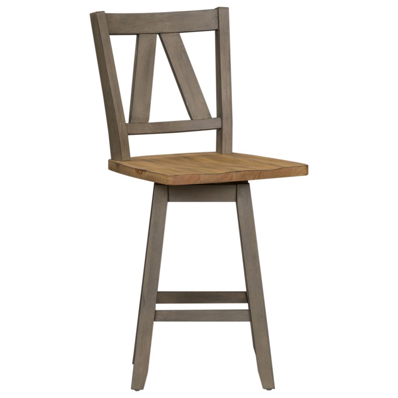 Liberty Furniture Lindsey Farm 62 B250324 Transitional Two Toned Counter Height Swivel Chair Schewels Home Dining Chair Bar Stool